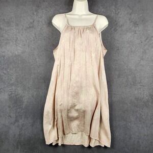 Patagonia June Lake Swing Dress Womens Large Cloud Coral Mauve Pockets 75180